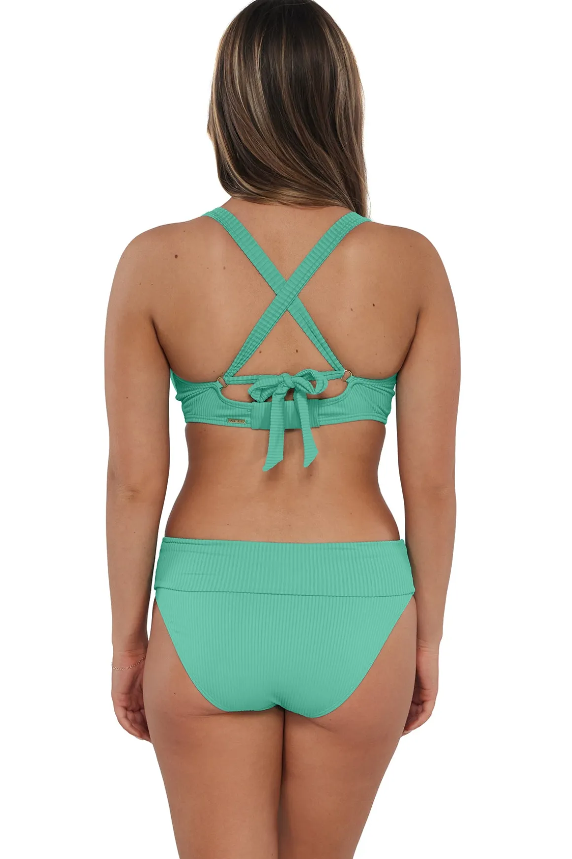 Sunsets Aqua Mist Sandbar Rib Vienna V-Wire Top