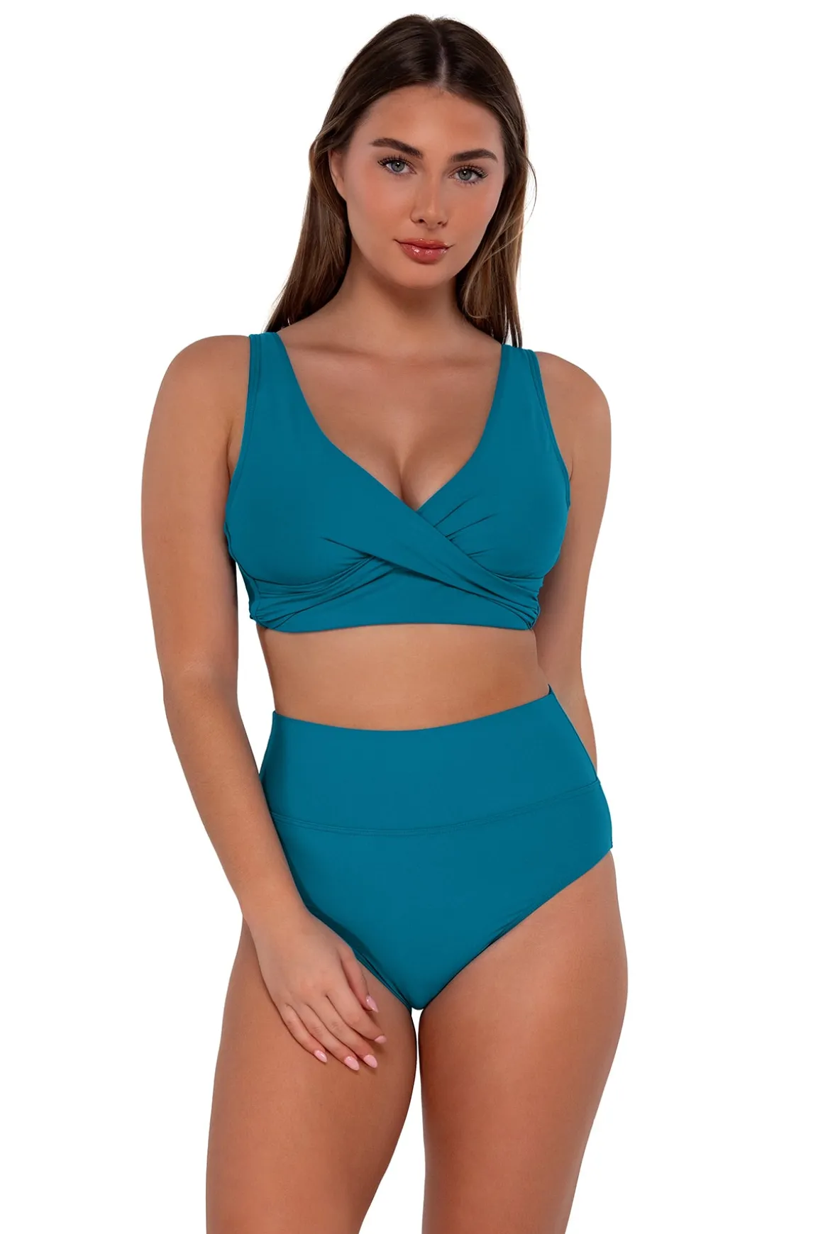 Sunsets Avalon Teal Hannah High Waist Bottom