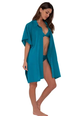 Sunsets Avalon Teal Shore Thing Tunic