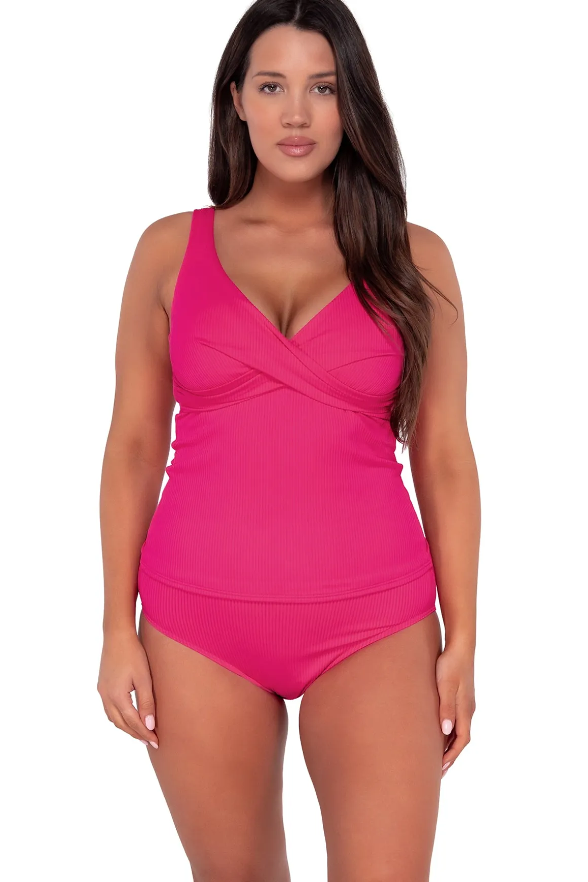Sunsets Begonia Sandbar Rib Elsie Tankini Top