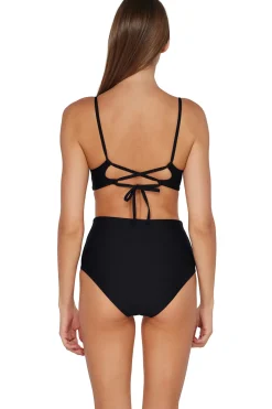 Sunsets Black Capri High Waist Bottom