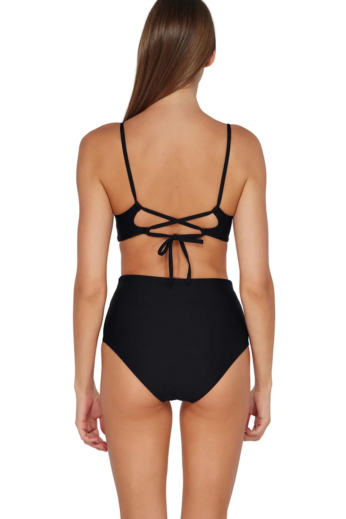 Sunsets Black Capri High Waist Bottom