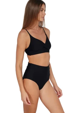Sunsets Black Capri High Waist Bottom