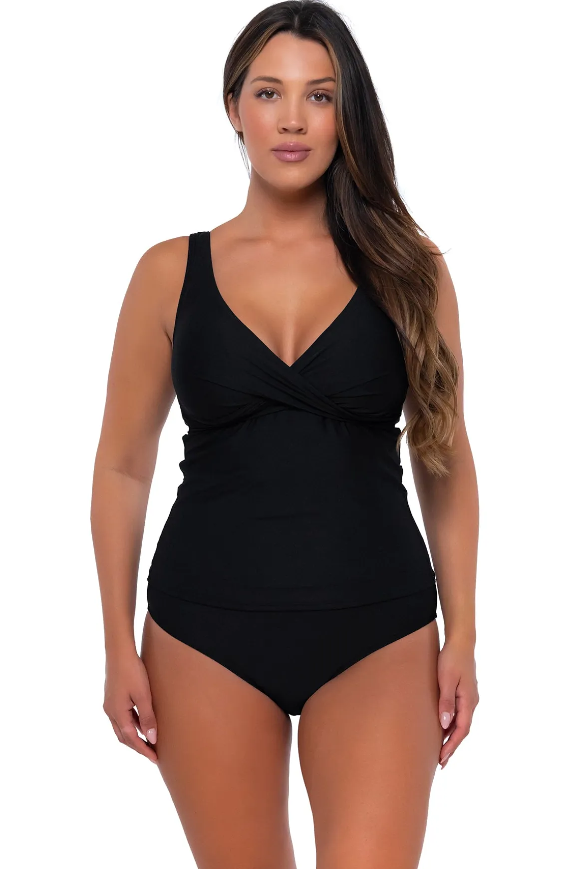 Sunsets Black Elsie Tankini Top