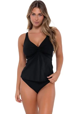 Sunsets Black Forever Tankini Top