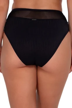Sunsets Black Seagrass Texture Annie High Waist Bottom