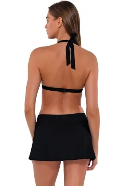 Sunsets Black Sporty Swim Skirt