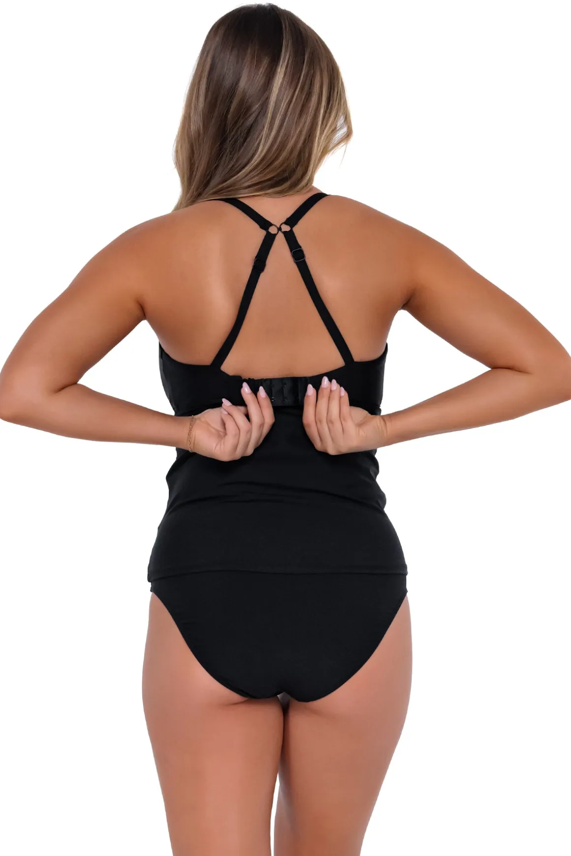 Sunsets Black Zuri V-Wire Tankini Top