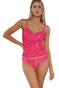 Sunsets Blushing Palms Sandbar Rib Simone Tankini Top
