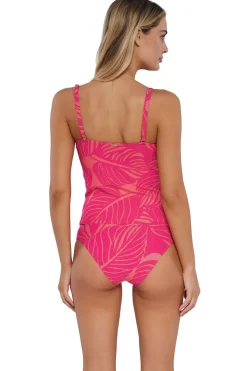 Sunsets Blushing Palms Sandbar Rib Simone Tankini Top