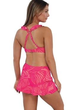 Sunsets Blushing Palms Sandbar Rib Sporty Swim Skirt
