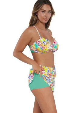 Sunsets Botanical Bliss Sandbar Rib Sporty Swim Skirt