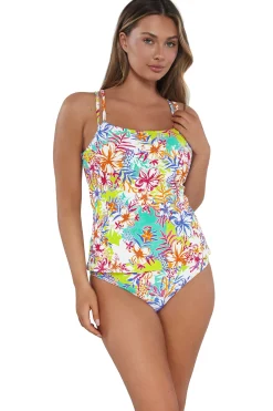Sunsets Botanical Bliss Sandbar Rib Taylor Tankini Top
