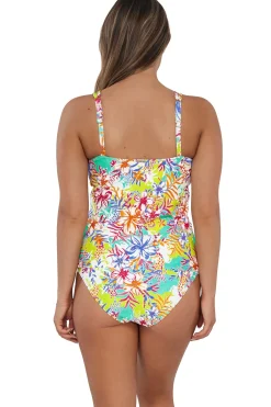 Sunsets Botanical Bliss Sandbar Rib Taylor Tankini Top