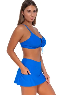 Sunsets Electric Blue Sporty Swim Skirt
