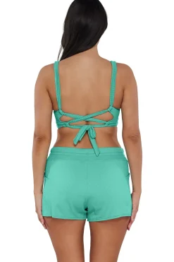 Sunsets Escape Aqua Mist Sandbar Rib Laguna Swim Short