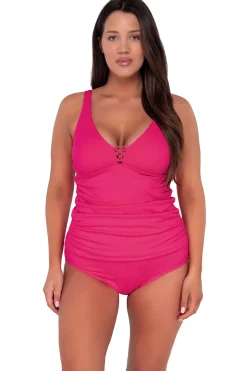 Sunsets Escape Begonia Sandbar Rib Emerson Tankini Top