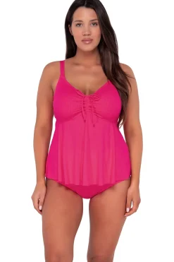 Sunsets Escape Begonia Sandbar Rib Marin Tankini Top