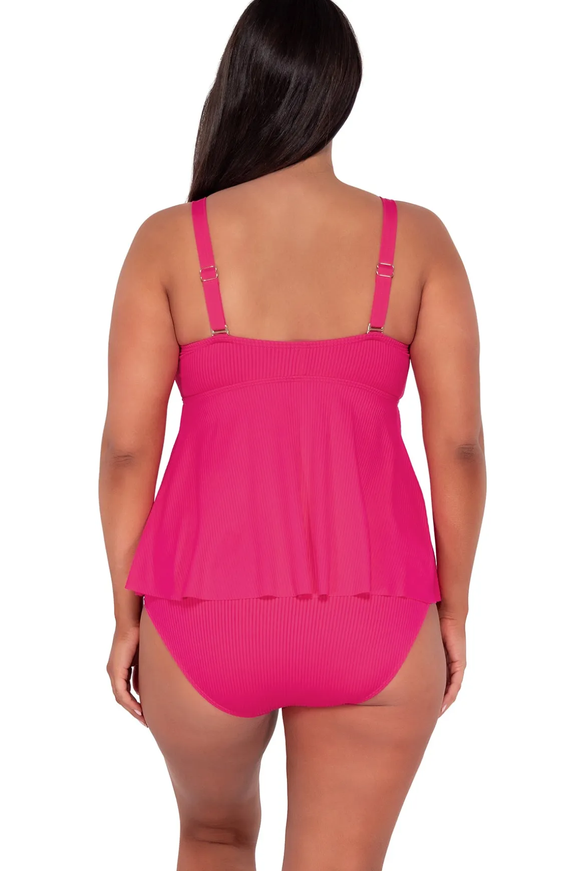 Sunsets Escape Begonia Sandbar Rib Marin Tankini Top