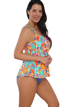 Sunsets Escape Festive Floral Sandbar Rib Jenna Tankini Top