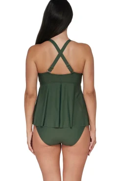 Sunsets Escape Island Green Marin Tankini Top