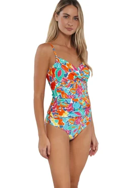 Sunsets Festive Floral Sandbar Rib Simone Tankini Top