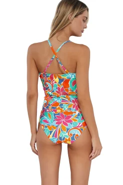 Sunsets Festive Floral Sandbar Rib Simone Tankini Top