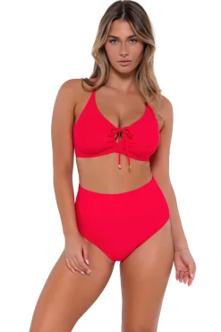 Sunsets Geranium Hannah High Waist Bottom