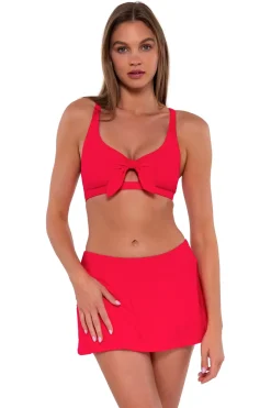 Sunsets Geranium Sporty Swim Skirt