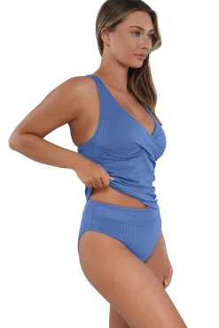 Sunsets Harbor Blue Sandbar Rib Elsie Tankini Top