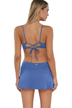 Sunsets Harbor Blue Sandbar Rib Sporty Swim Skirt