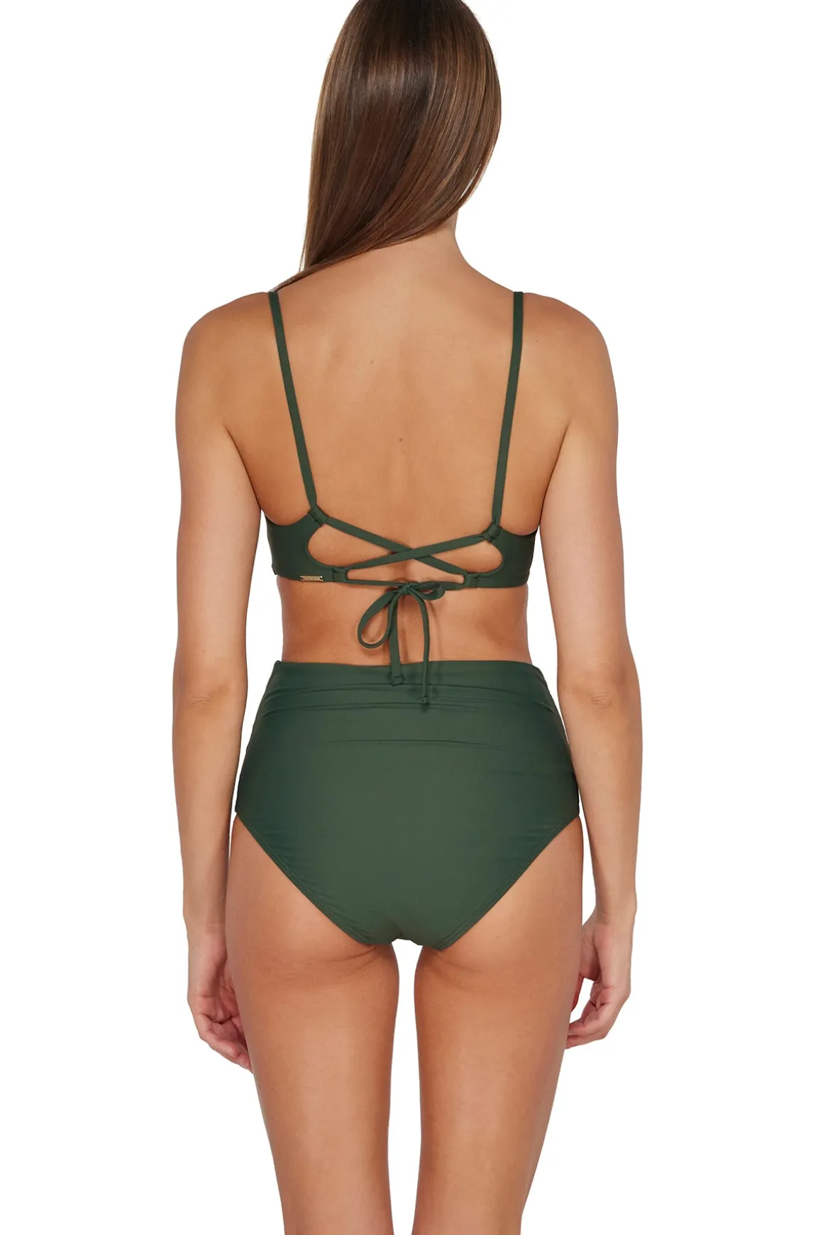 Sunsets Island Green Capri High Waist Bottom