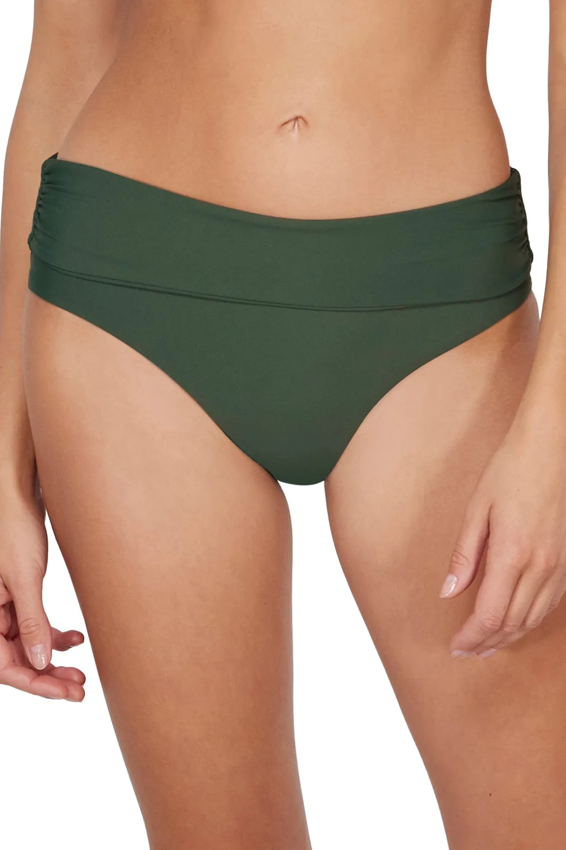 Sunsets Island Green Capri High Waist Bottom