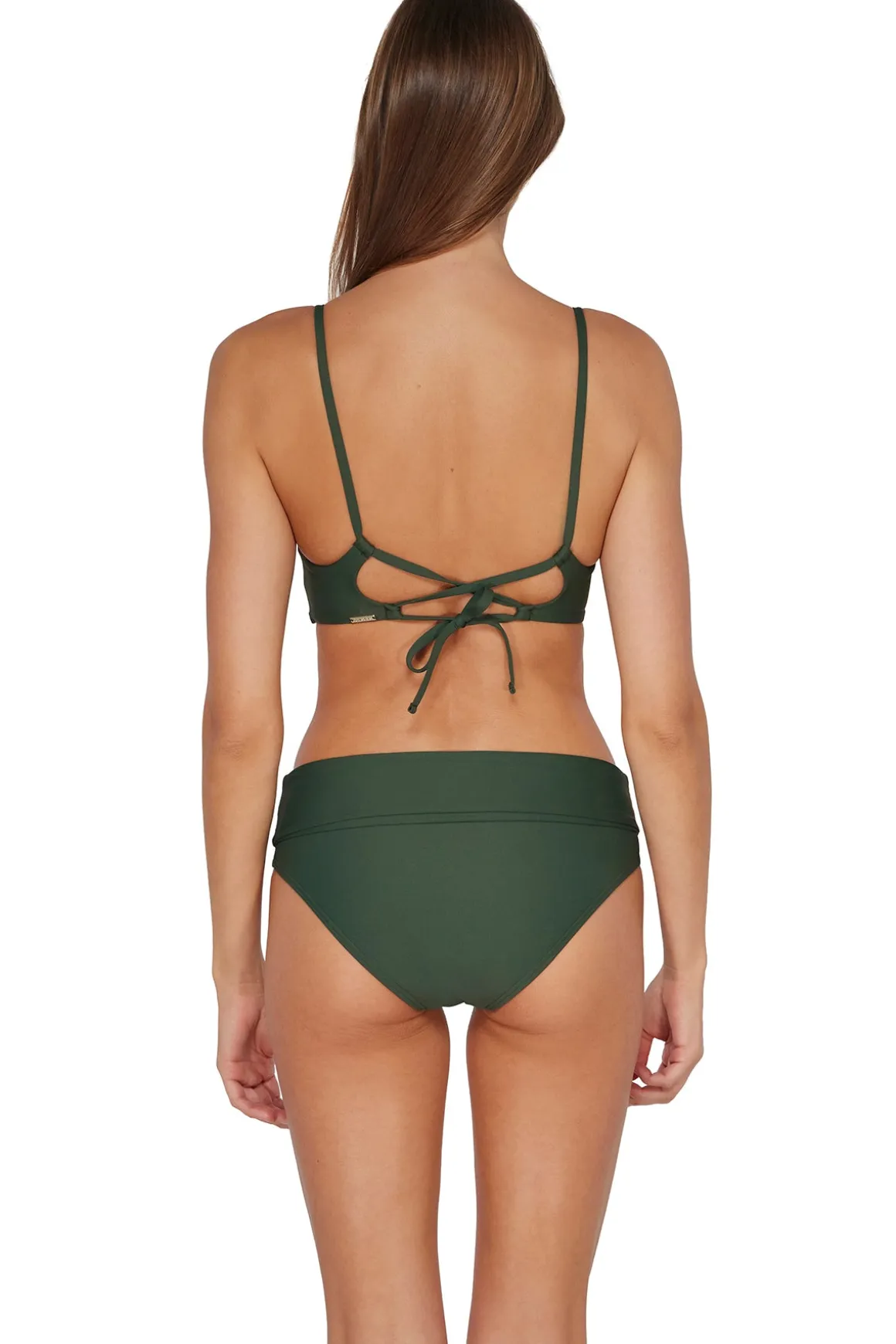 Sunsets Island Green Capri High Waist Bottom