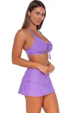 Sunsets Passion Flower Sporty Swim Skirt