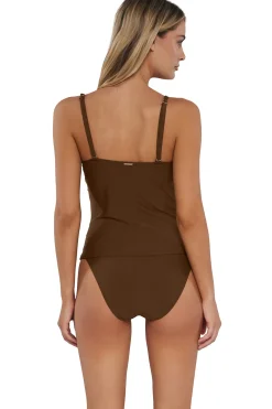 Sunsets Tiki Brown Simone Tankini Top