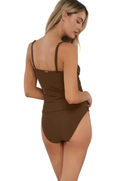 Sunsets Tiki Brown Simone Tankini Top