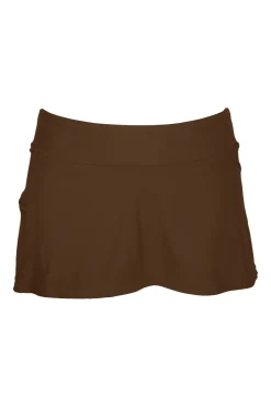 Sunsets Tiki Brown Sporty Swim Skirt