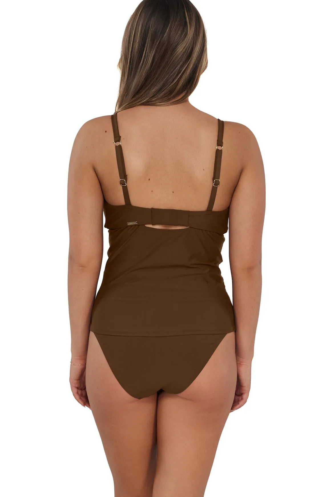Sunsets Tiki Brown Zuri V-Wire Tankini Top