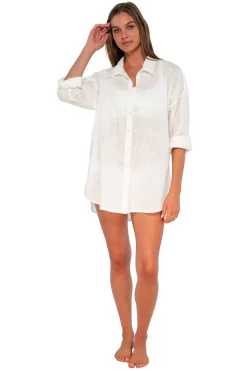 Sunsets White Lily Delilah Shirt