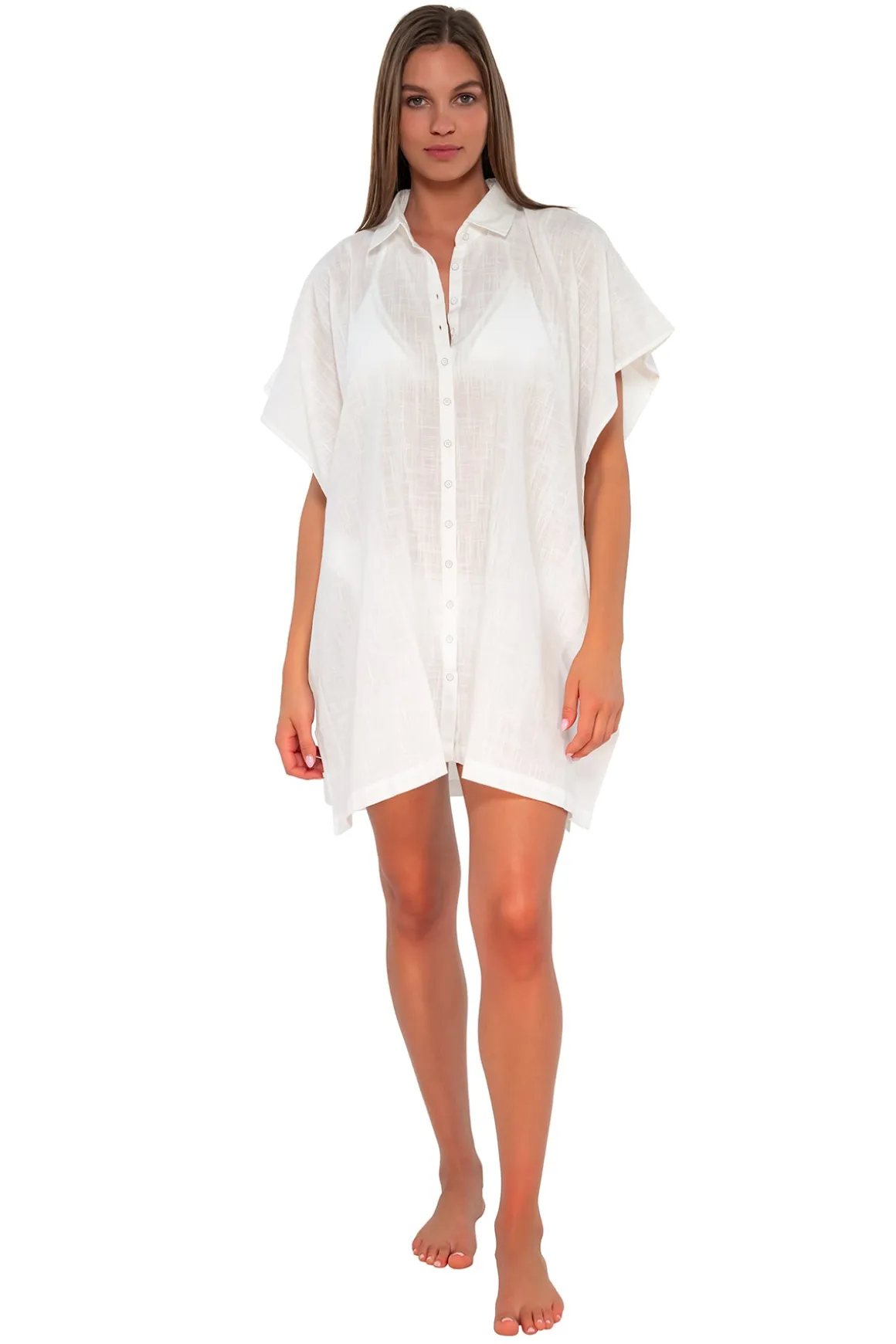 Sunsets White Lily Shore Thing Tunic